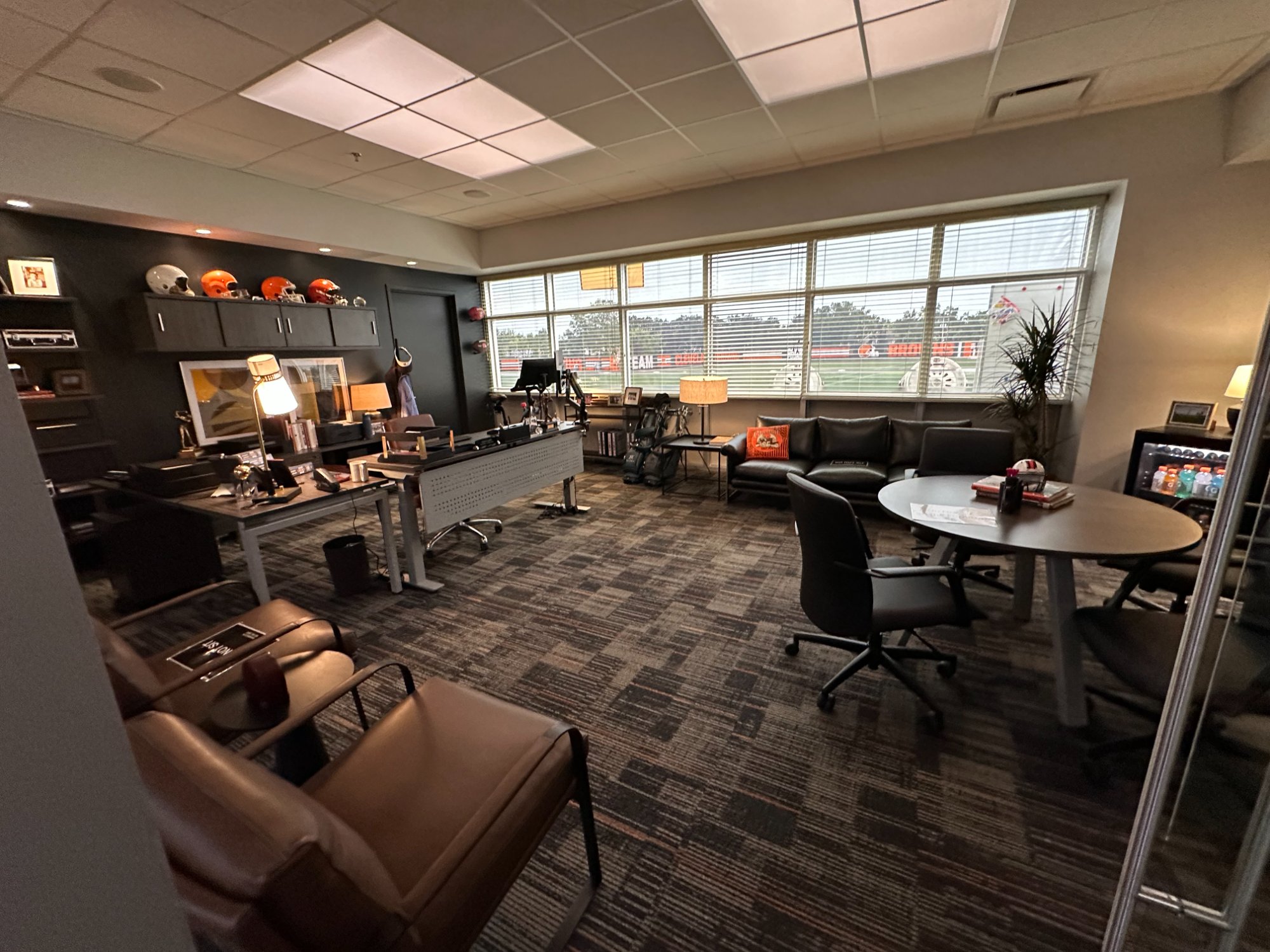 The Land - Coach office with field view